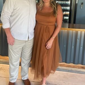 Hello Molly Chic Brown Midi Dress